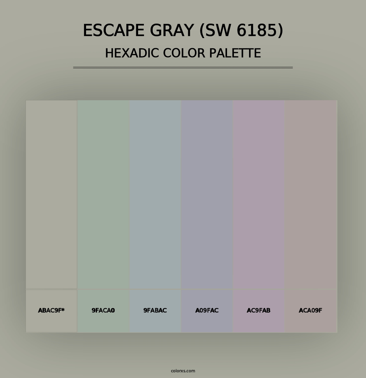 Escape Gray (SW 6185) - Hexadic Color Palette