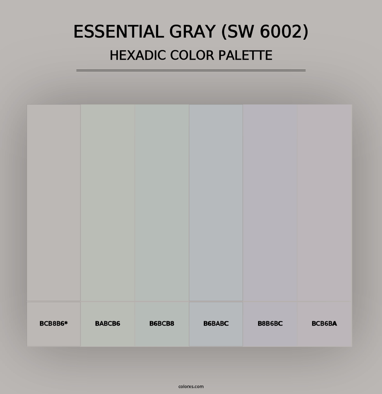 Essential Gray (SW 6002) - Hexadic Color Palette