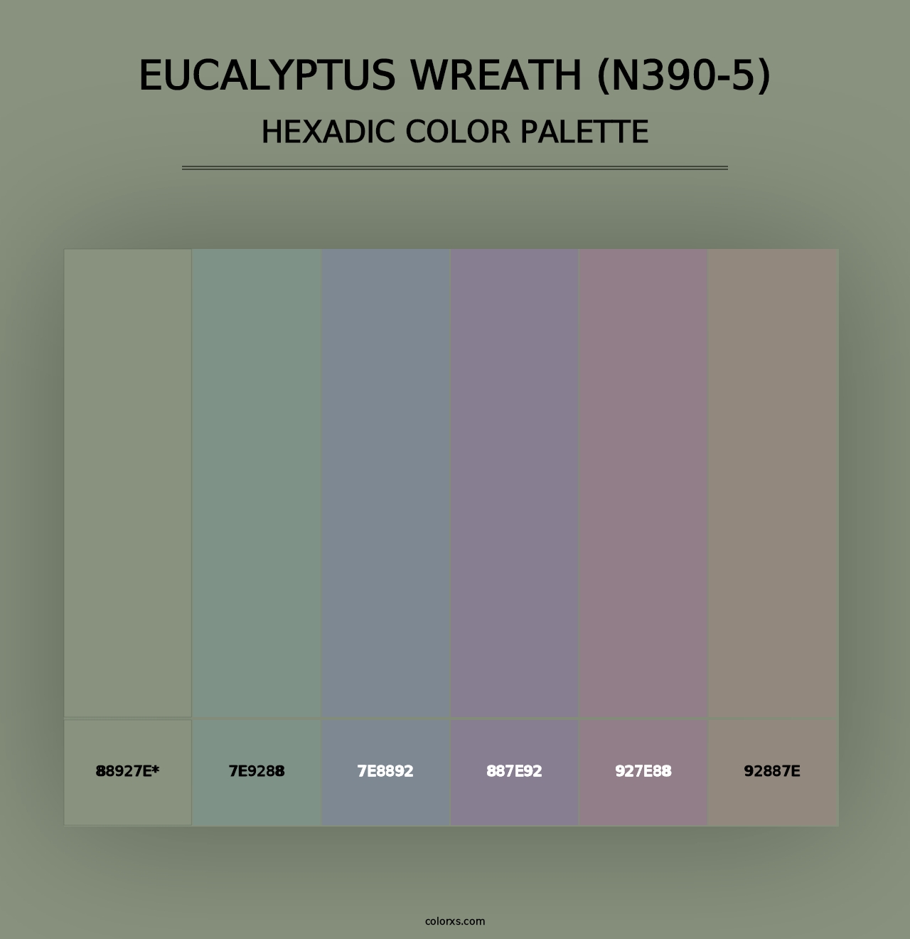 Eucalyptus Wreath (N390-5) - Hexadic Color Palette