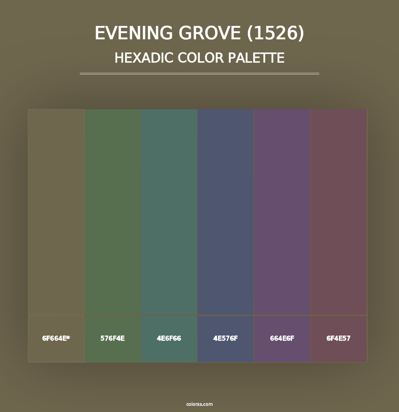 Evening Grove (1526) - Hexadic Color Palette