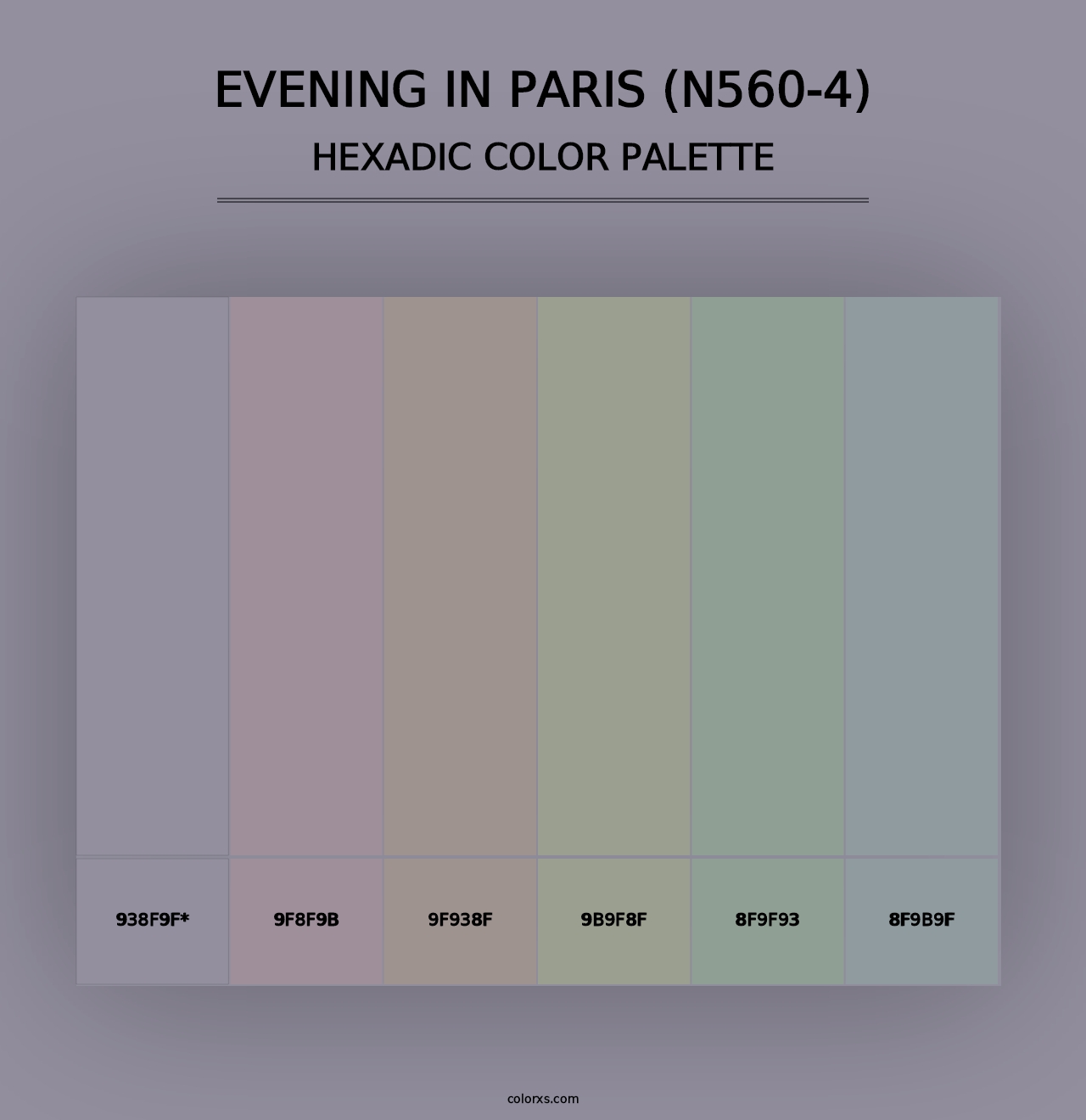 Evening In Paris (N560-4) - Hexadic Color Palette