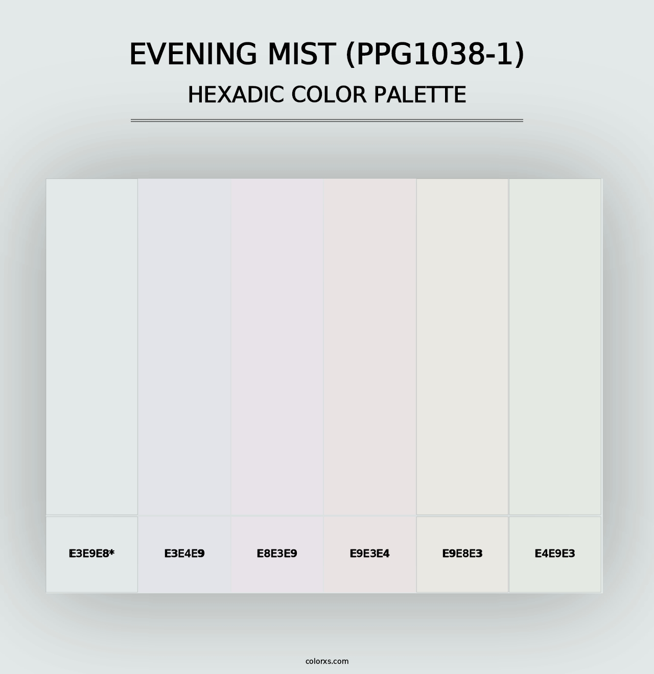 Evening Mist (PPG1038-1) - Hexadic Color Palette