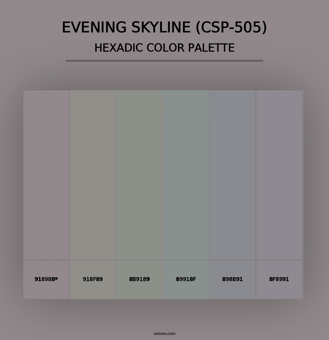 Evening Skyline (CSP-505) - Hexadic Color Palette