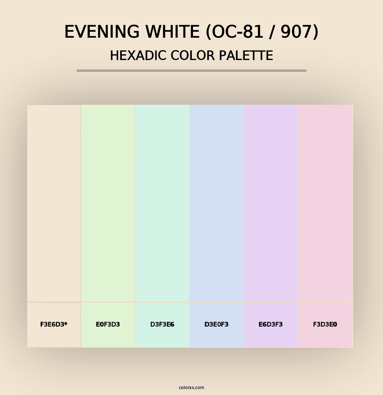 Evening White (OC-81 / 907) - Hexadic Color Palette