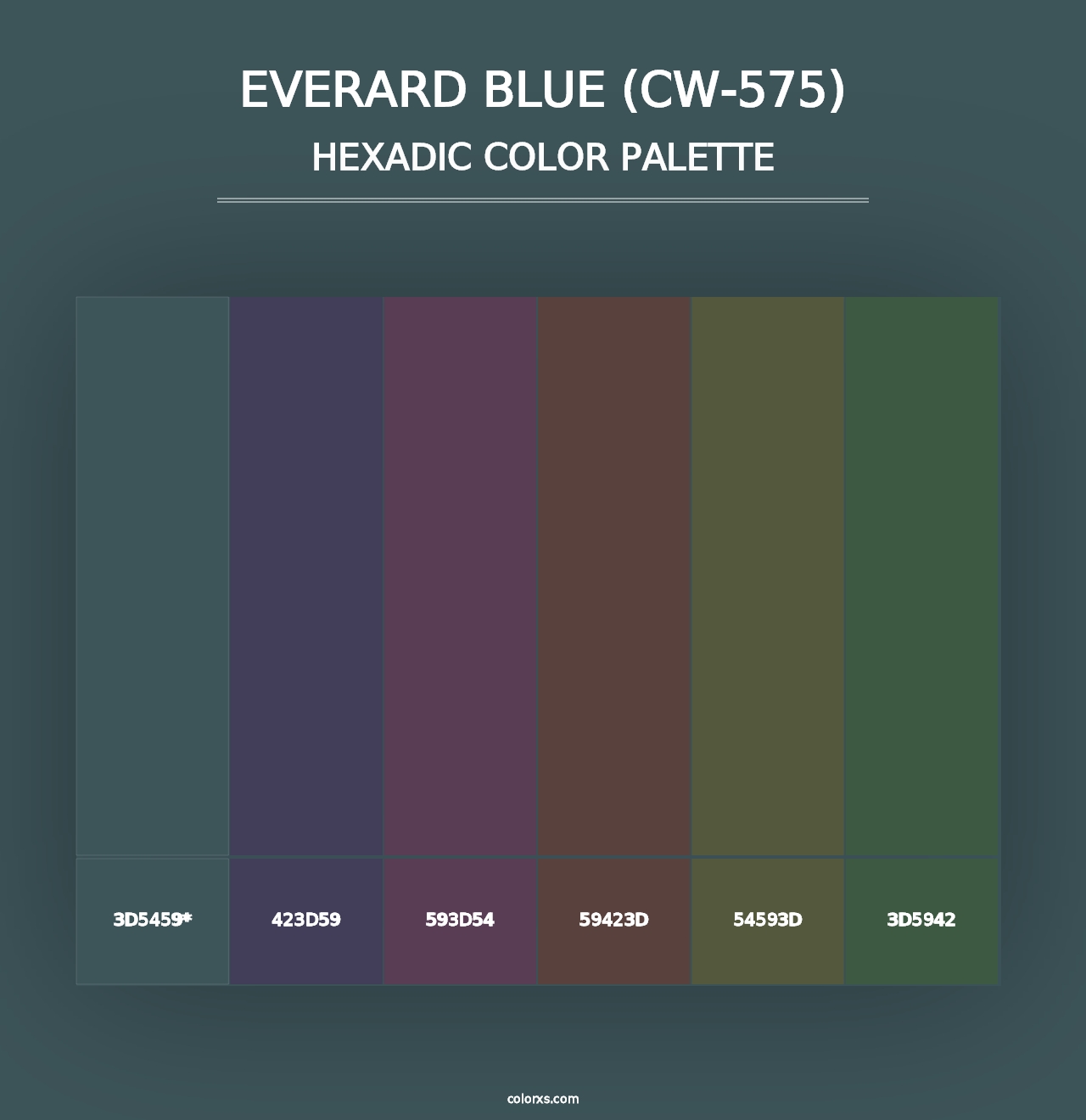 Everard Blue (CW-575) - Hexadic Color Palette