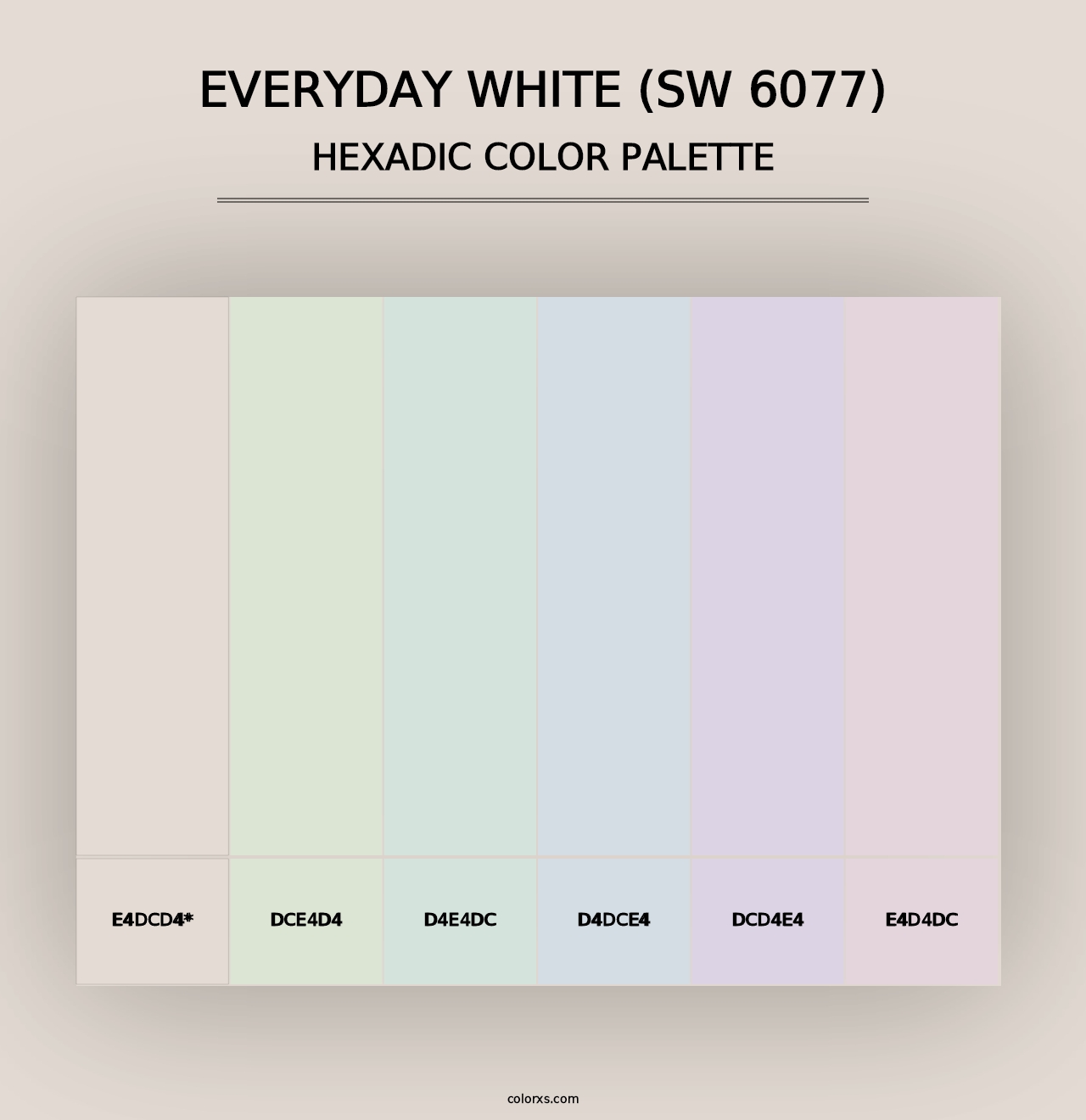 Everyday White (SW 6077) - Hexadic Color Palette