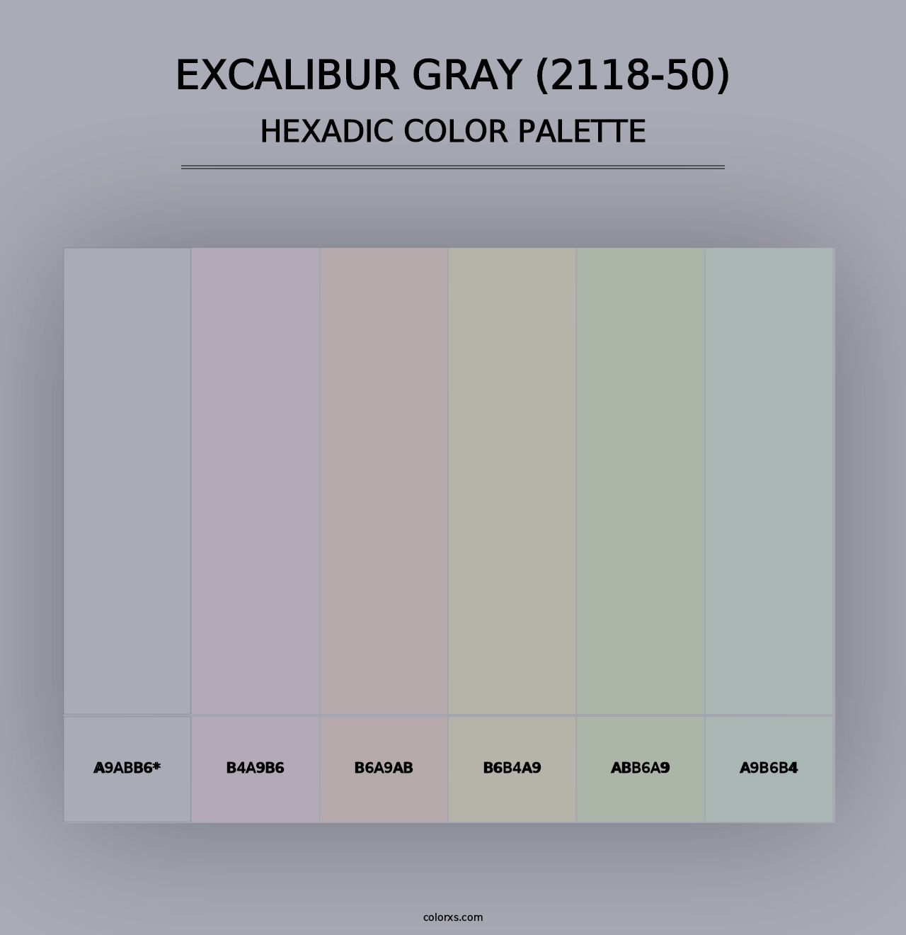 Excalibur Gray (2118-50) - Hexadic Color Palette