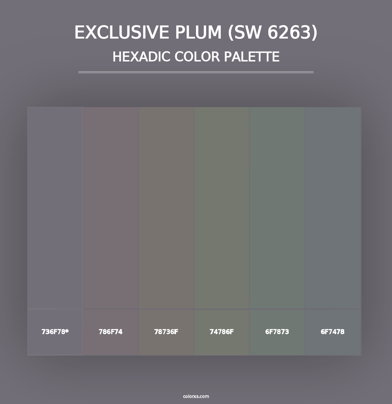 Exclusive Plum (SW 6263) - Hexadic Color Palette