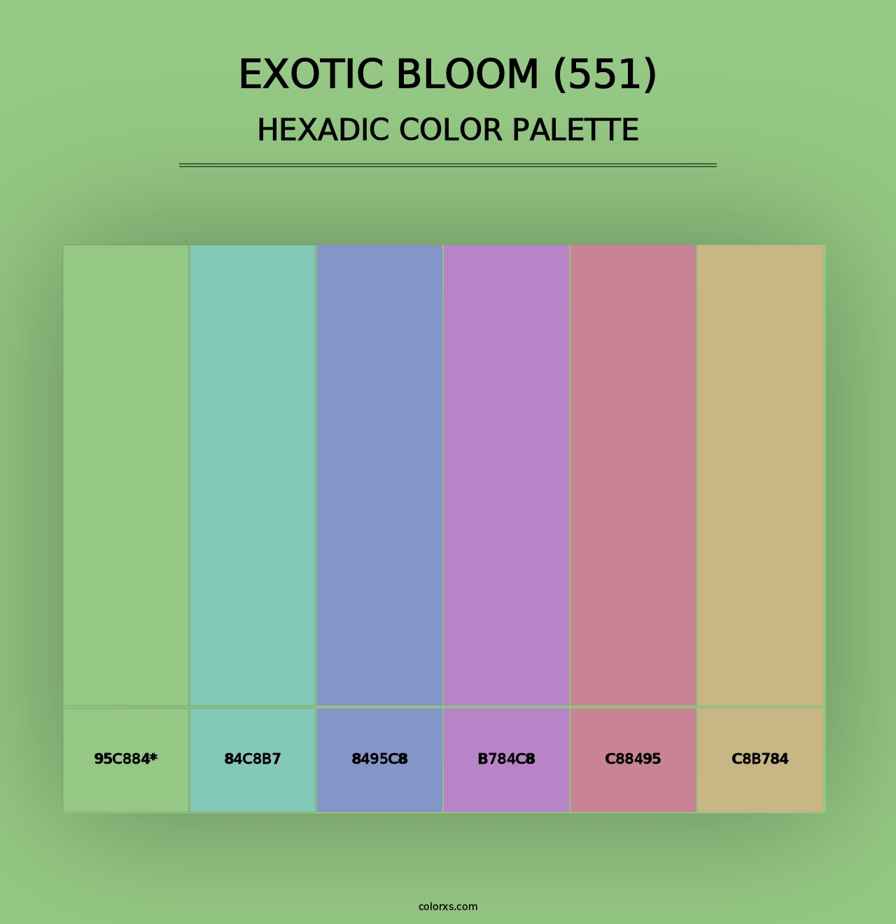 Exotic Bloom (551) - Hexadic Color Palette