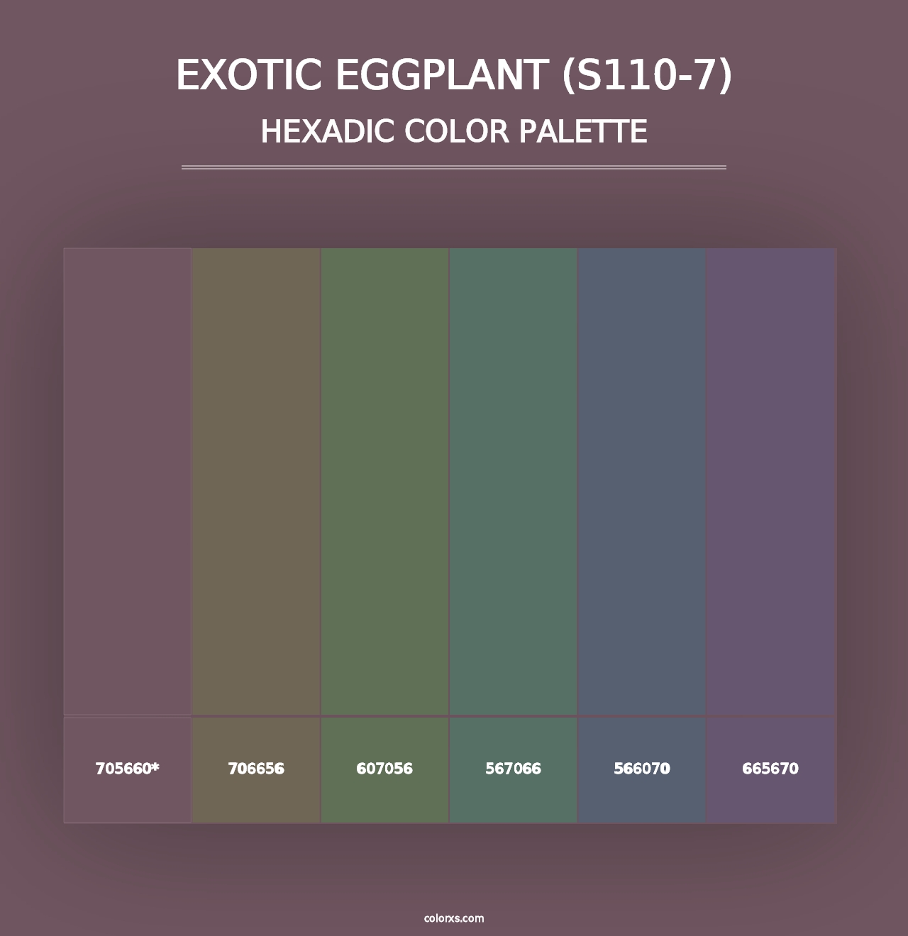 Exotic Eggplant (S110-7) - Hexadic Color Palette