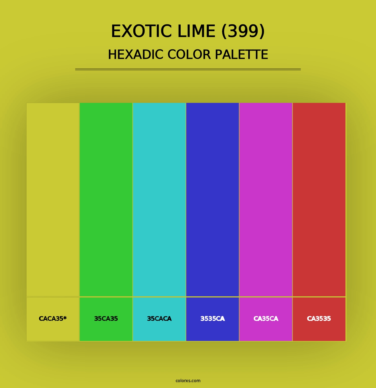 Exotic Lime (399) - Hexadic Color Palette