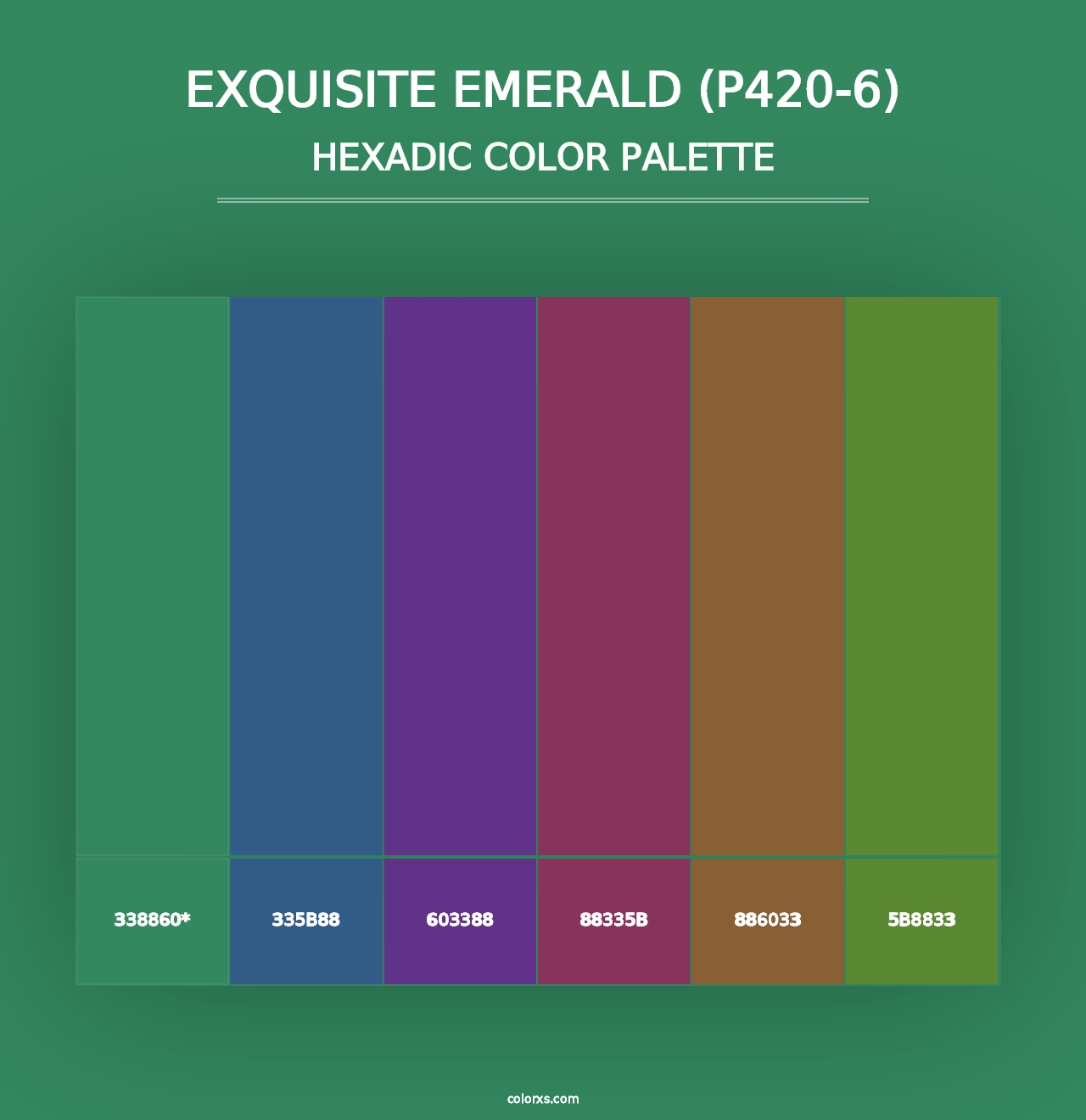 Exquisite Emerald (P420-6) - Hexadic Color Palette