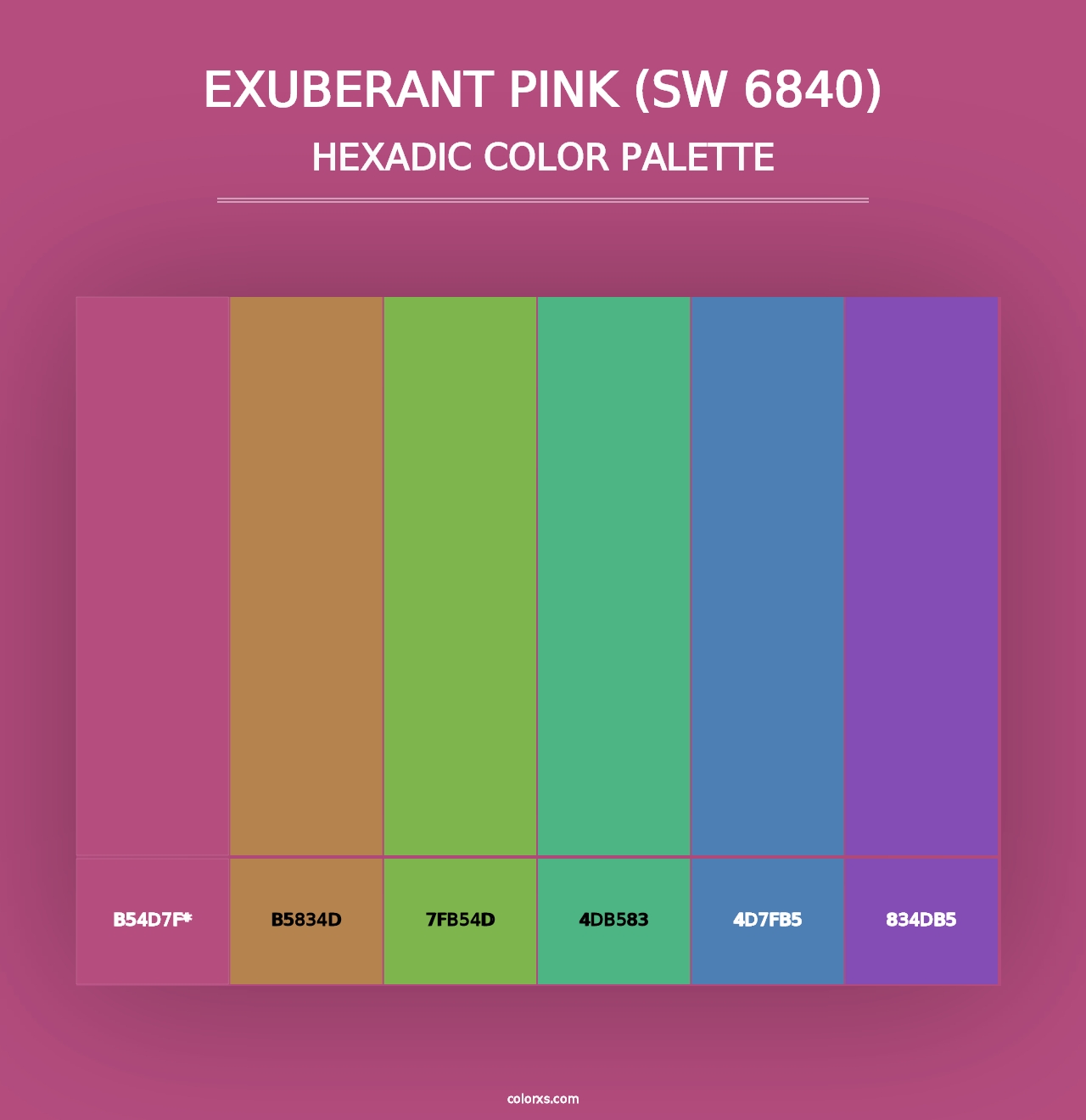 Exuberant Pink (SW 6840) - Hexadic Color Palette