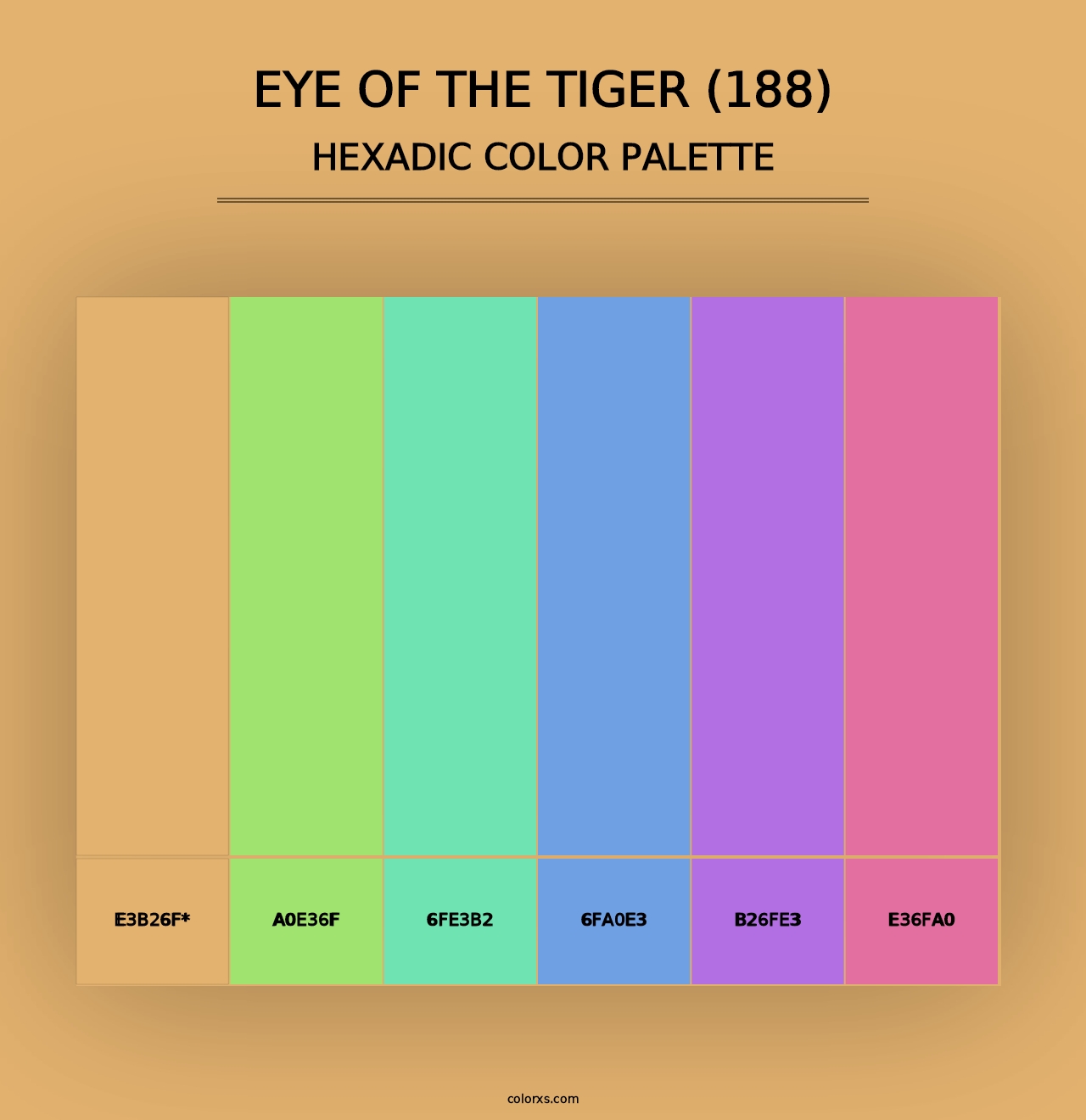 Eye of the Tiger (188) - Hexadic Color Palette