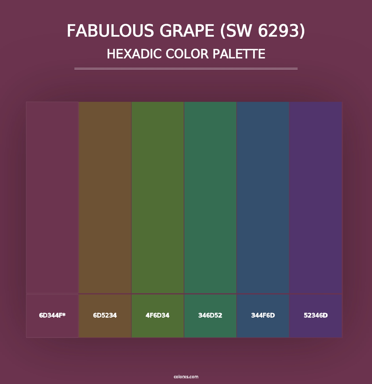 Fabulous Grape (SW 6293) - Hexadic Color Palette