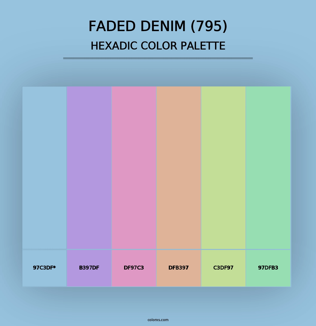 Faded Denim (795) - Hexadic Color Palette