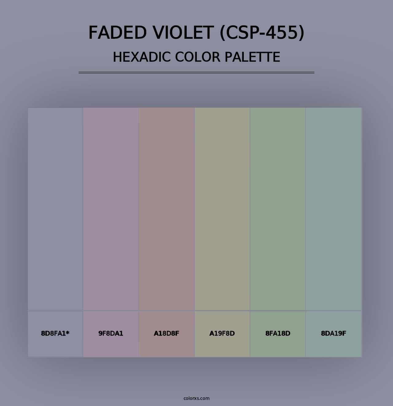 Faded Violet (CSP-455) - Hexadic Color Palette