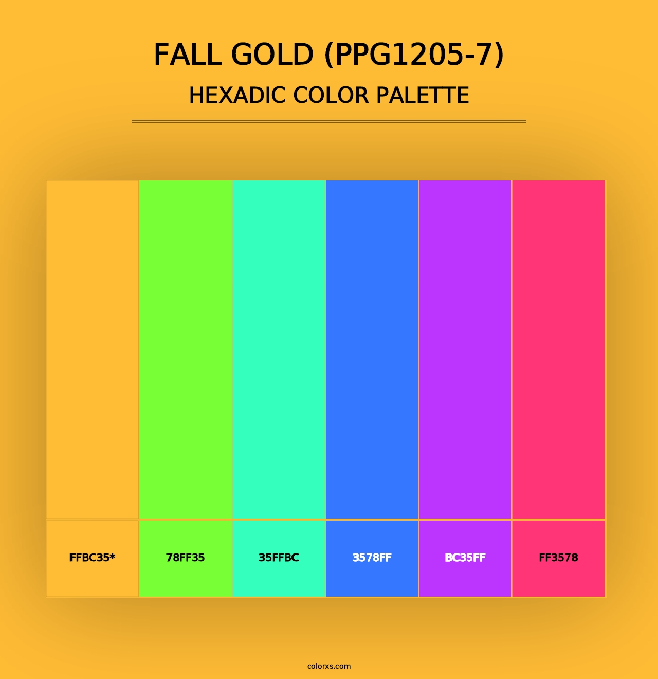 Fall Gold (PPG1205-7) - Hexadic Color Palette