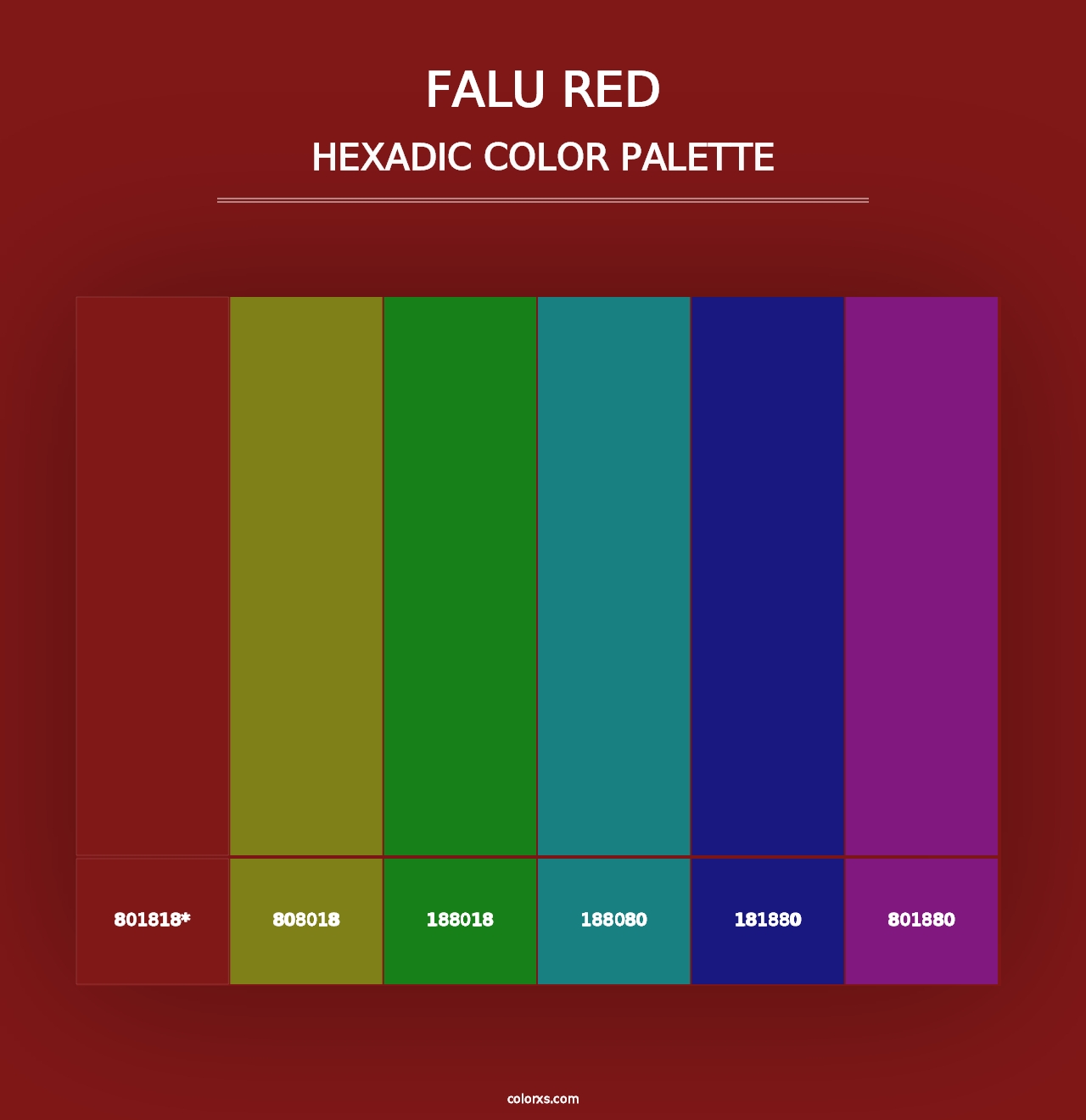 Falu red - Hexadic Color Palette