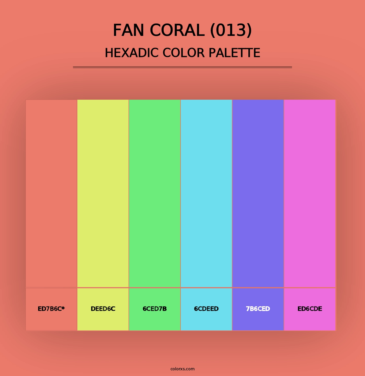 Fan Coral (013) - Hexadic Color Palette