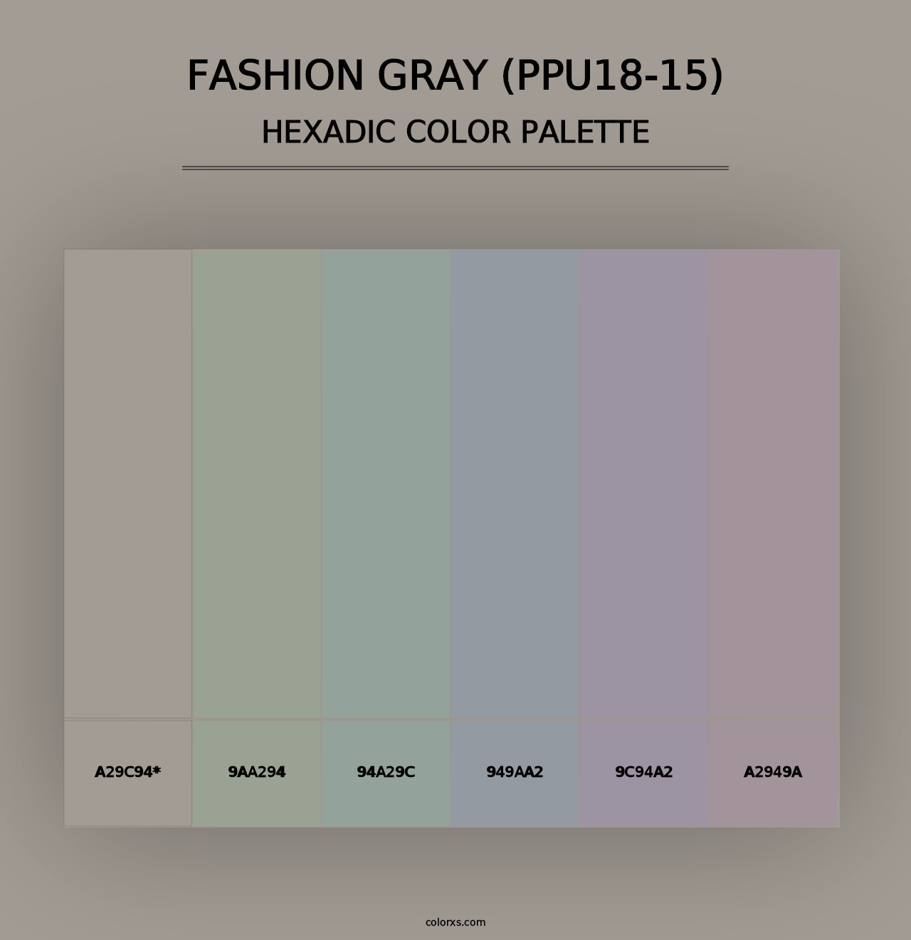 Fashion Gray (PPU18-15) - Hexadic Color Palette