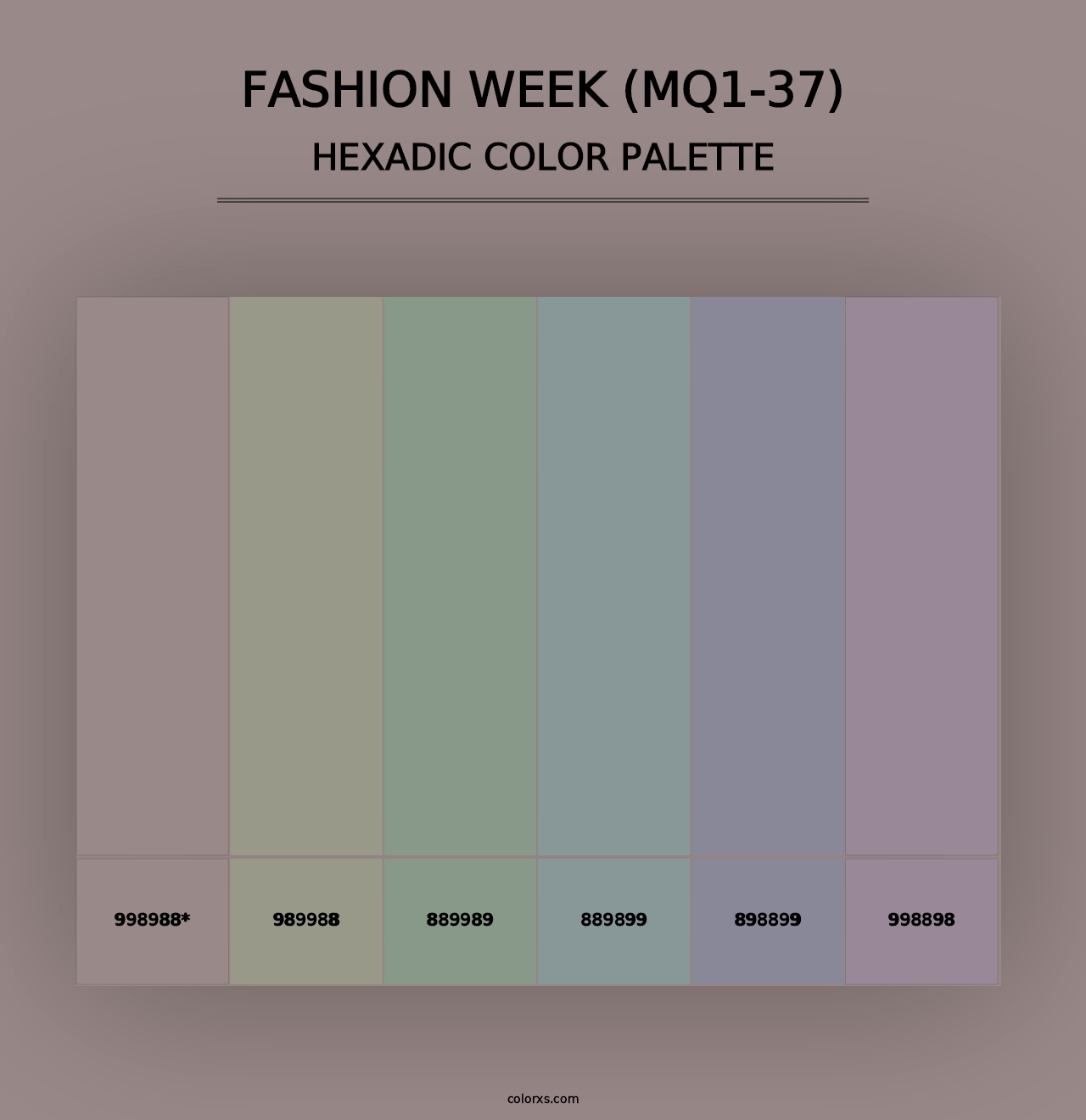 Fashion Week (MQ1-37) - Hexadic Color Palette