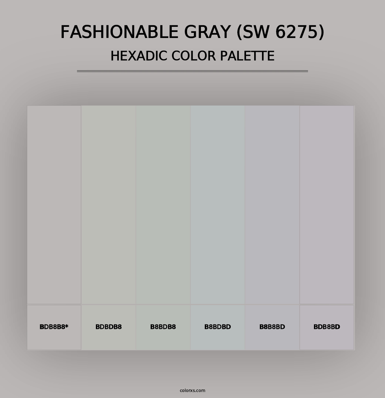 Fashionable Gray (SW 6275) - Hexadic Color Palette