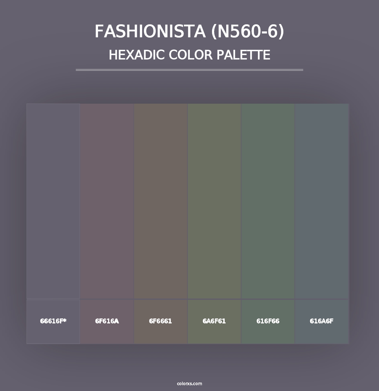 Fashionista (N560-6) - Hexadic Color Palette