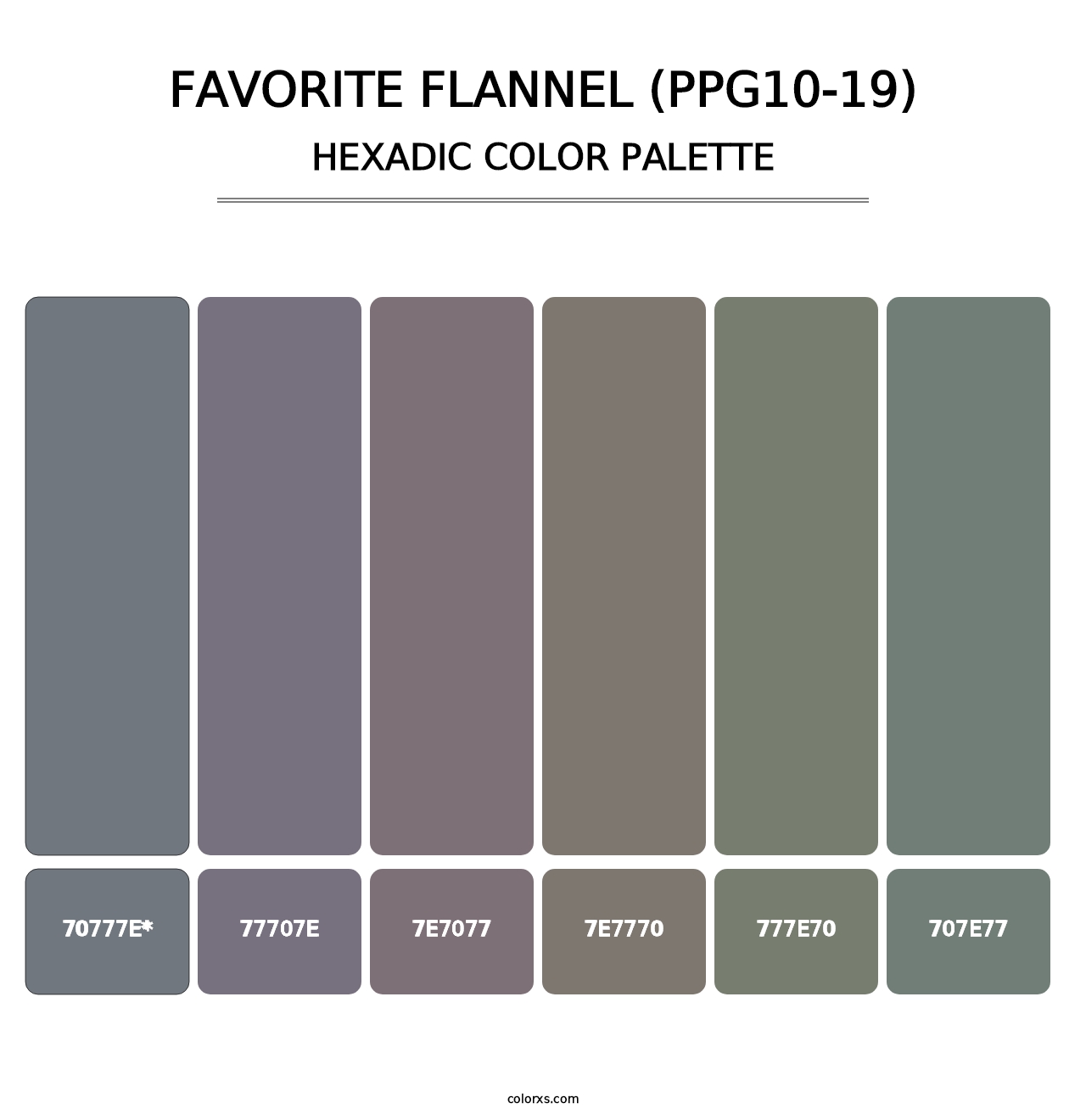 Favorite Flannel (PPG10-19) - Hexadic Color Palette