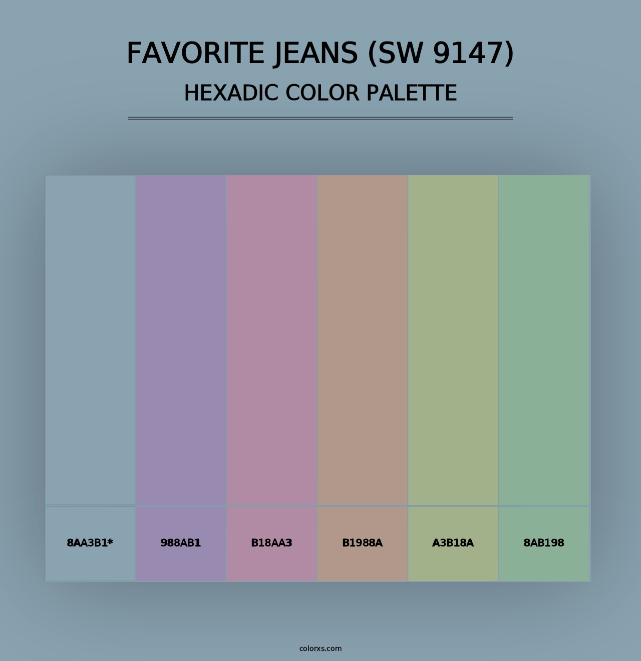 Favorite Jeans (SW 9147) - Hexadic Color Palette