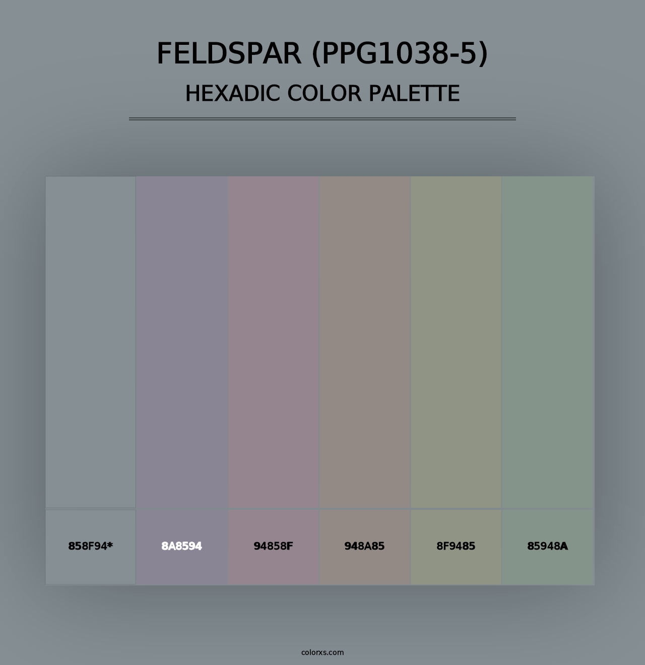 Feldspar (PPG1038-5) - Hexadic Color Palette