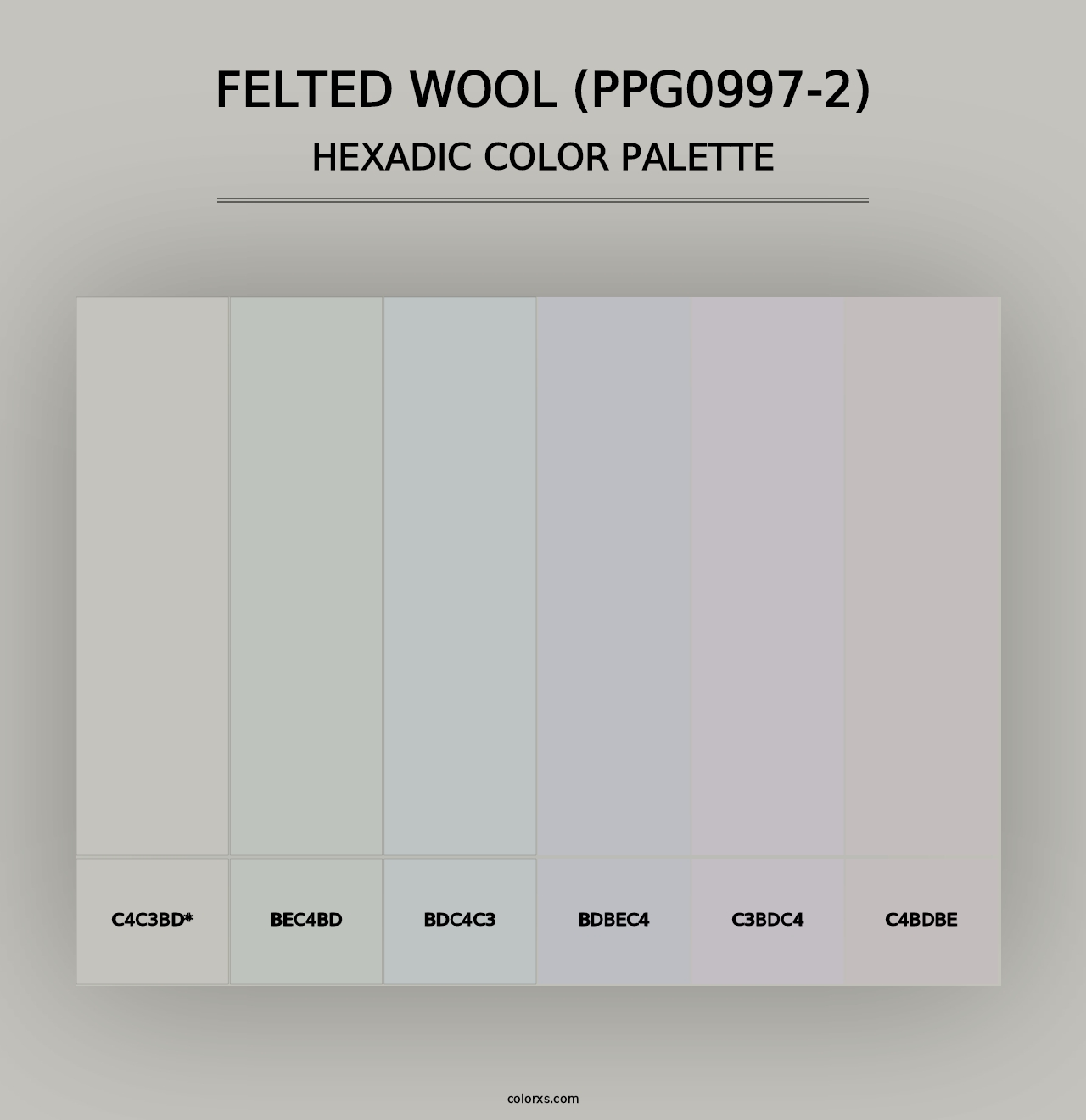 Felted Wool (PPG0997-2) - Hexadic Color Palette