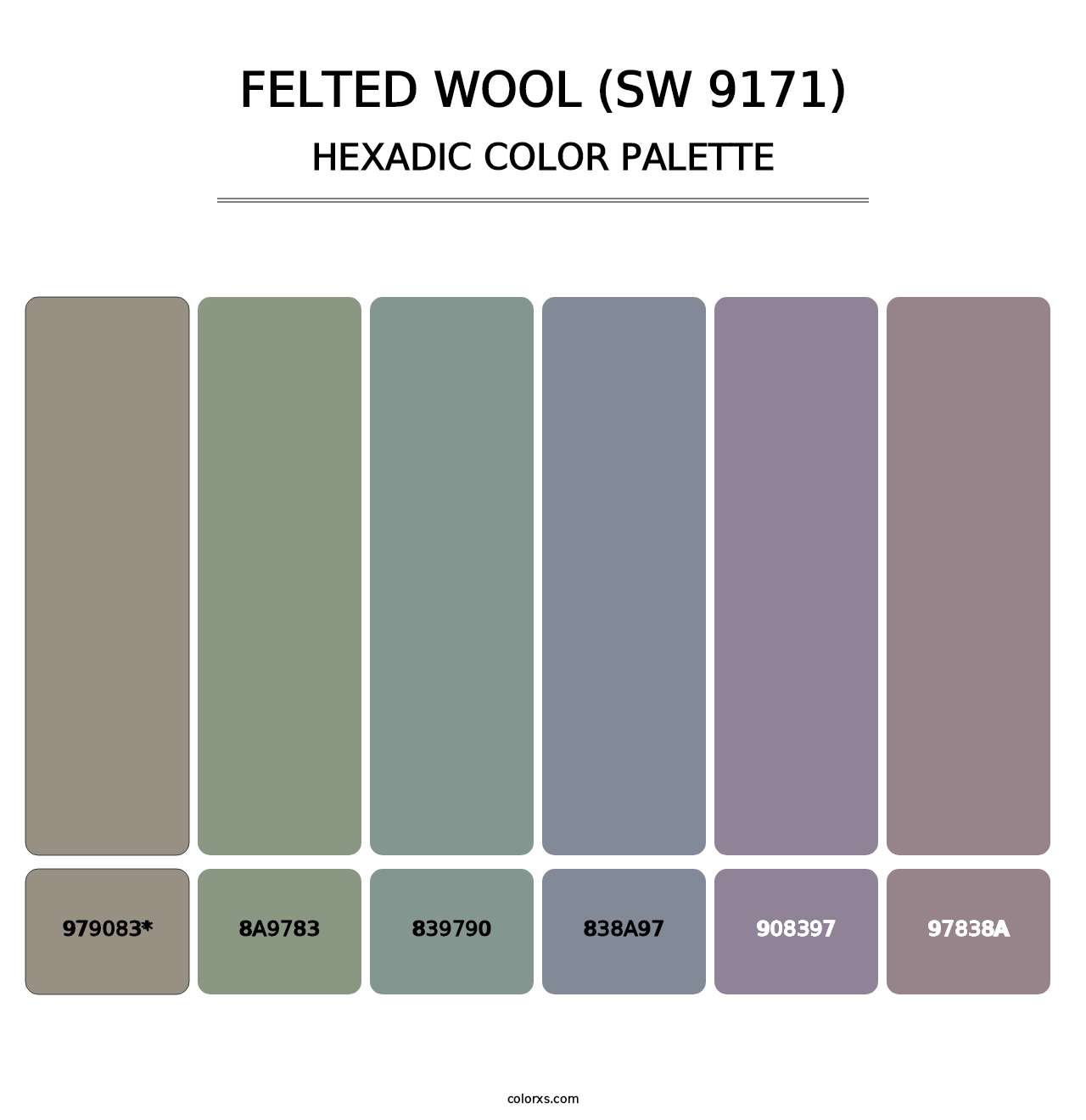 Felted Wool (SW 9171) - Hexadic Color Palette