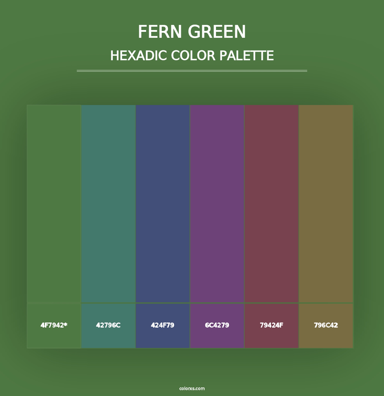 Fern green - Hexadic Color Palette