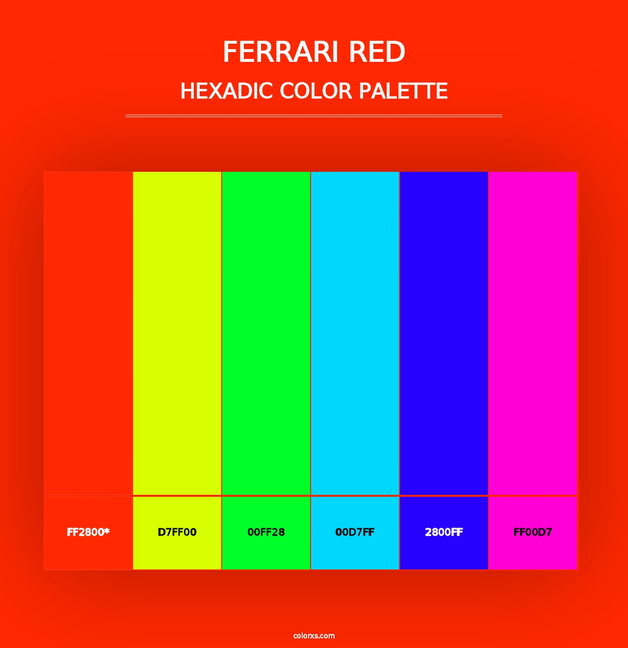 Ferrari Red - Hexadic Color Palette