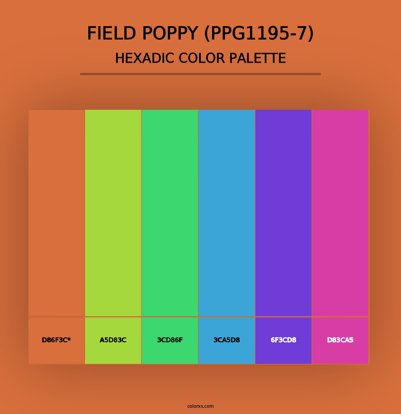 Field Poppy (PPG1195-7) - Hexadic Color Palette