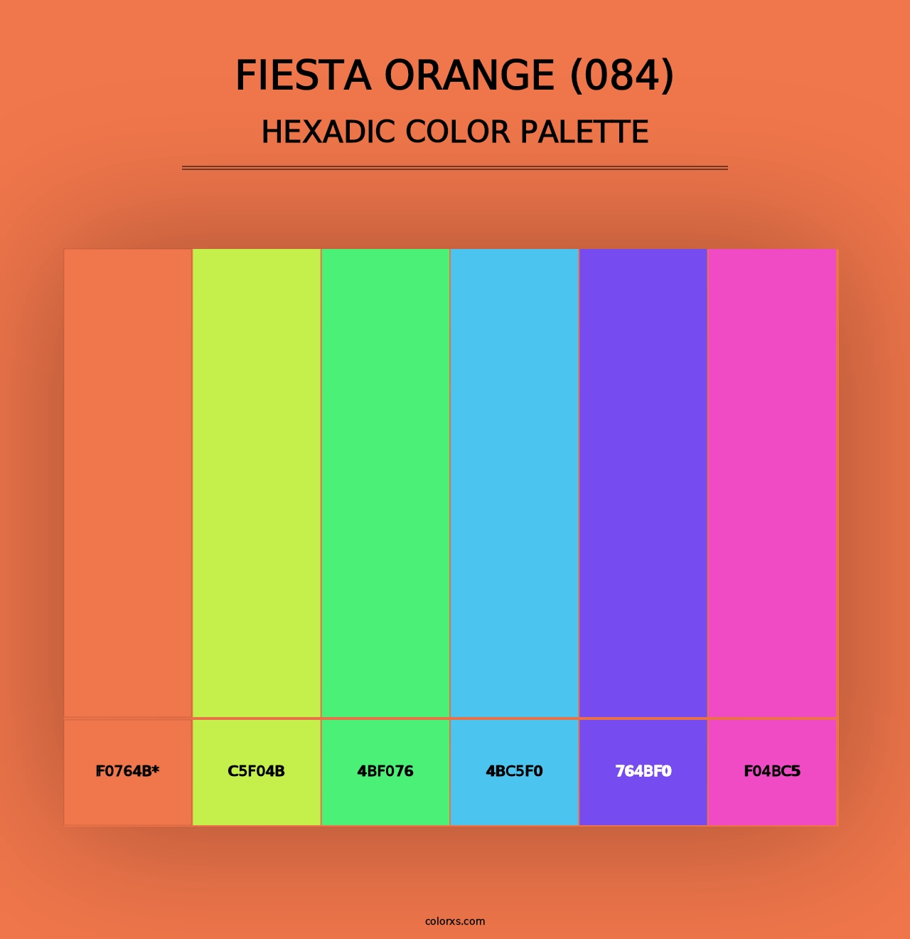 Fiesta Orange (084) - Hexadic Color Palette