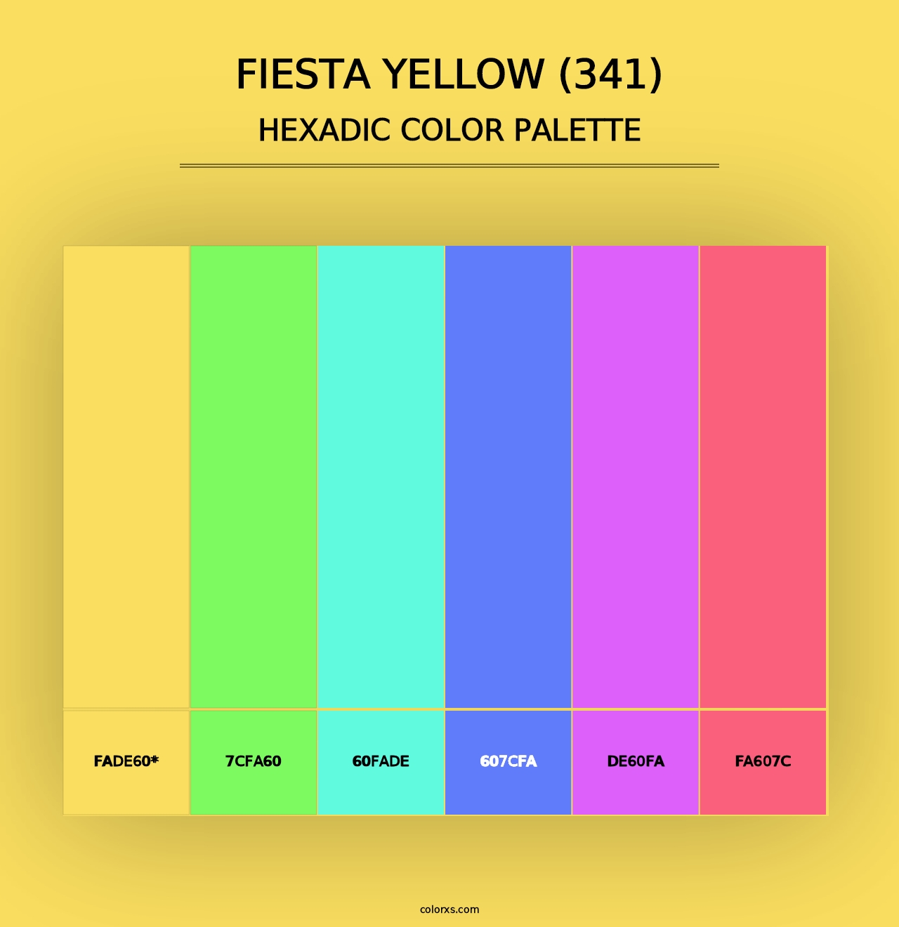 Fiesta Yellow (341) - Hexadic Color Palette