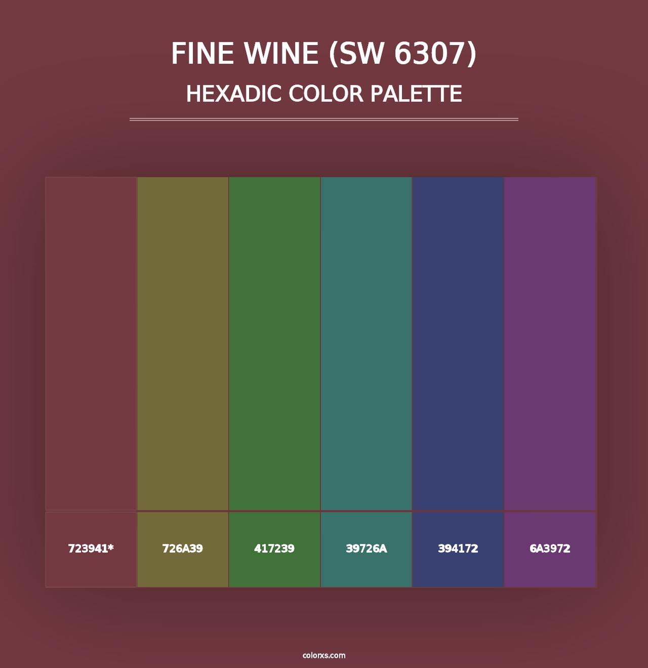 Fine Wine (SW 6307) - Hexadic Color Palette