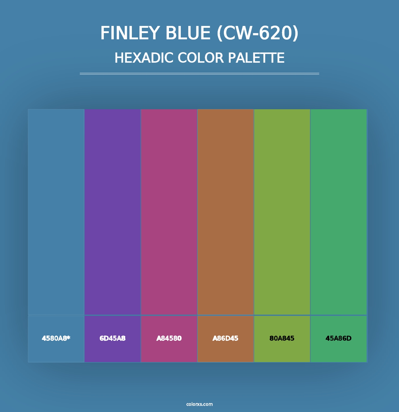 Finley Blue (CW-620) - Hexadic Color Palette