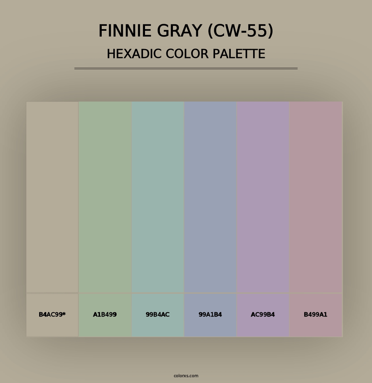 Finnie Gray (CW-55) - Hexadic Color Palette