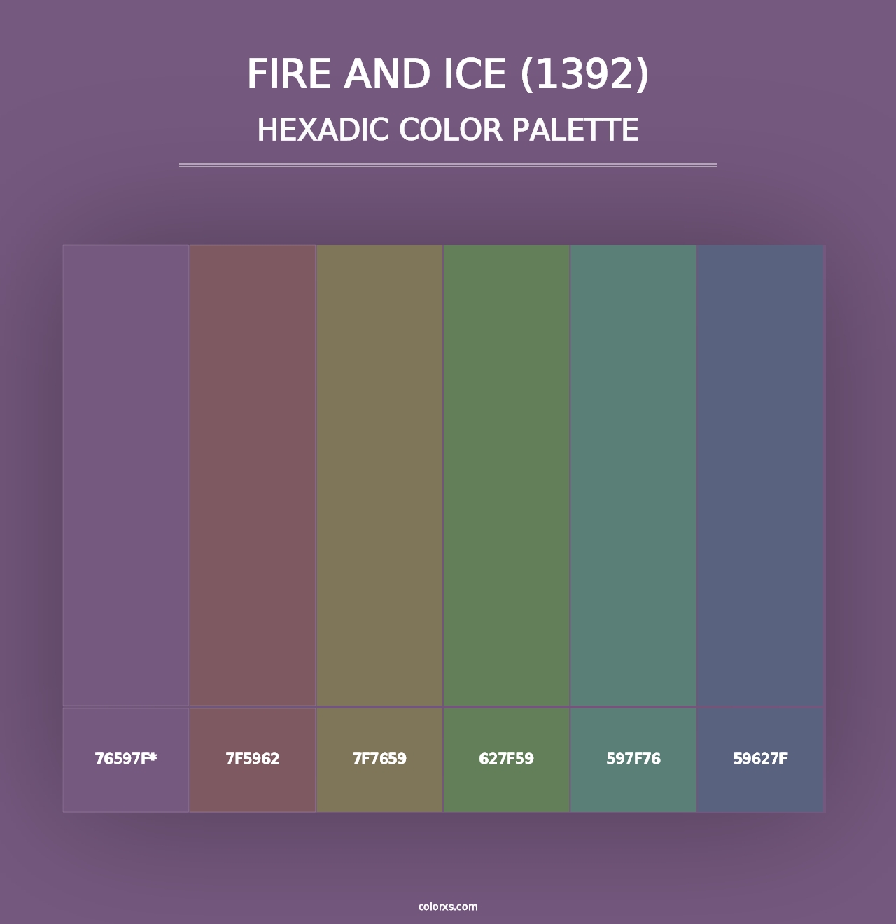 Fire and Ice (1392) - Hexadic Color Palette