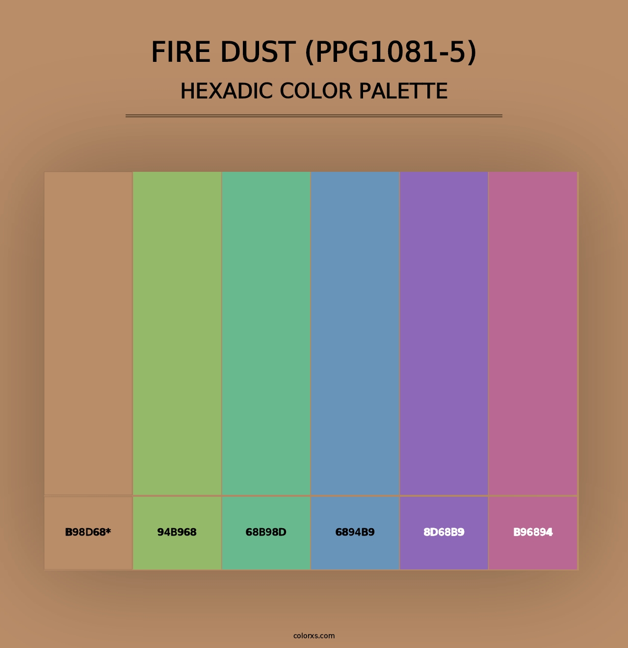 Fire Dust (PPG1081-5) - Hexadic Color Palette