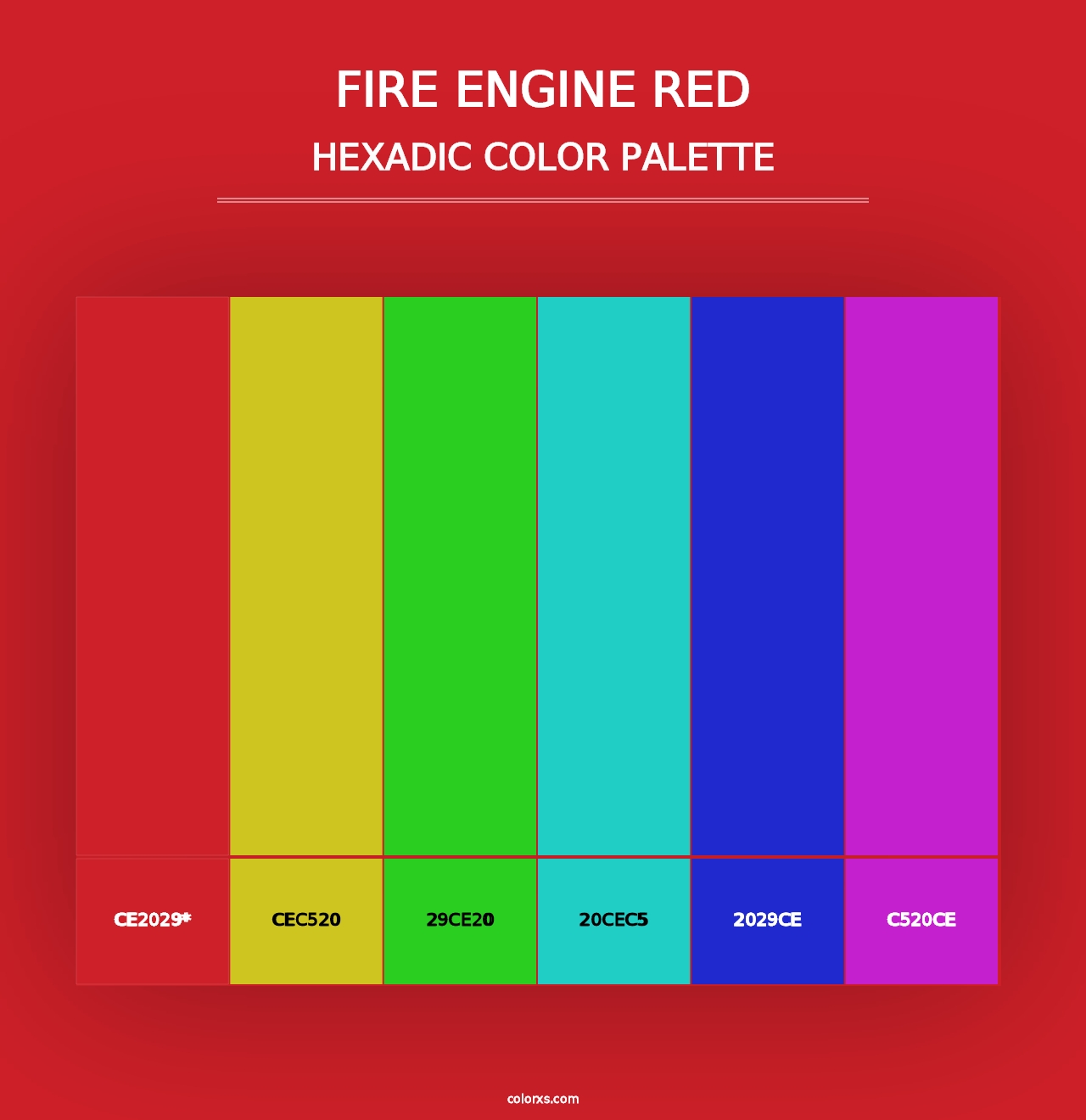 Fire Engine Red - Hexadic Color Palette