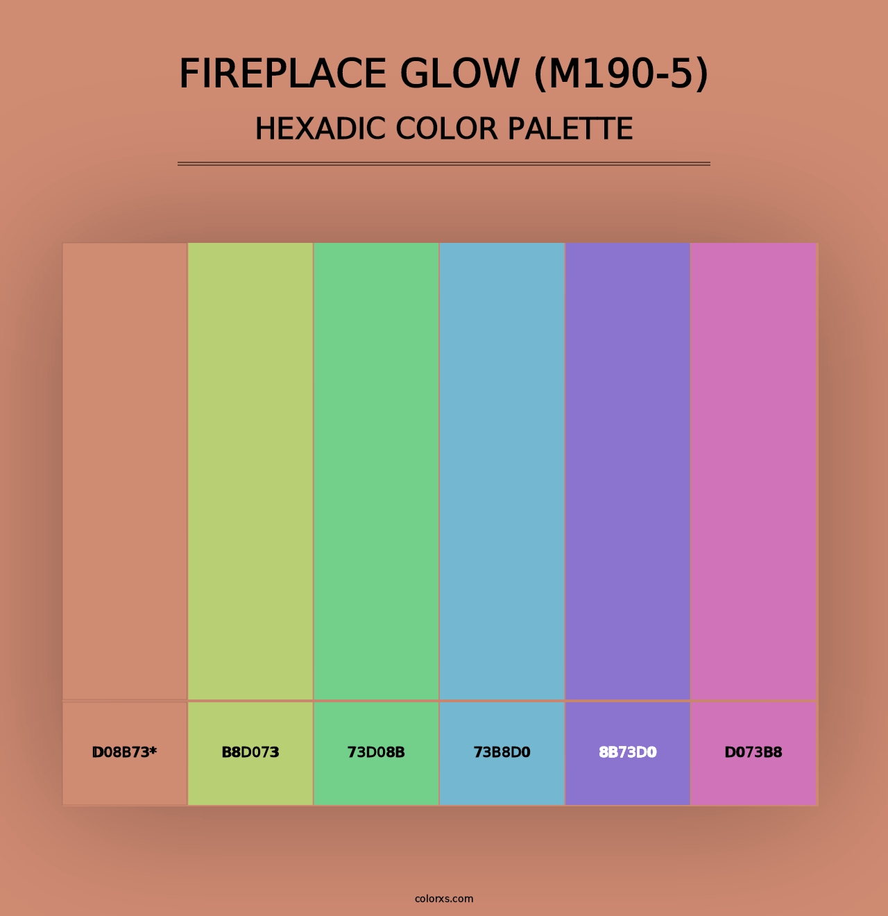 Fireplace Glow (M190-5) - Hexadic Color Palette