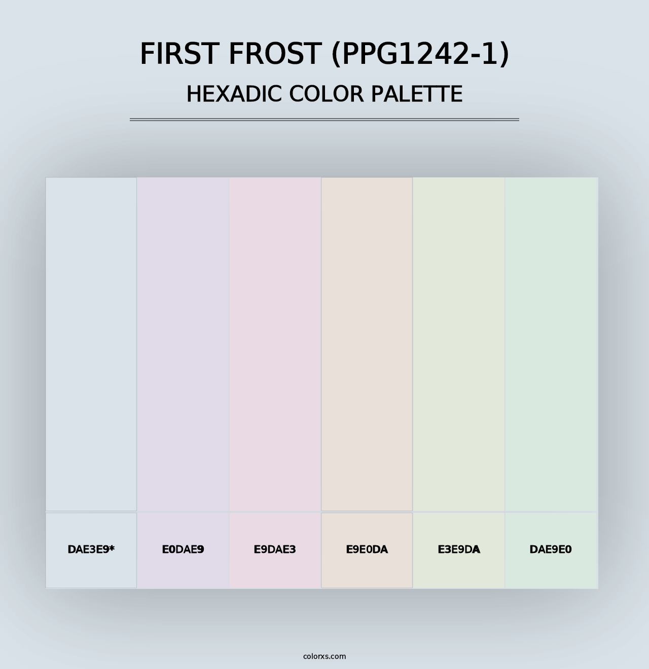 First Frost (PPG1242-1) - Hexadic Color Palette