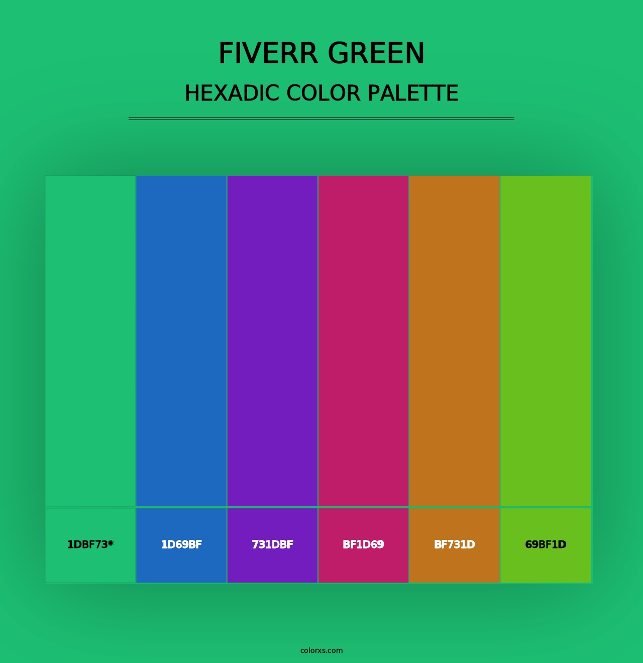 Fiverr Green - Hexadic Color Palette