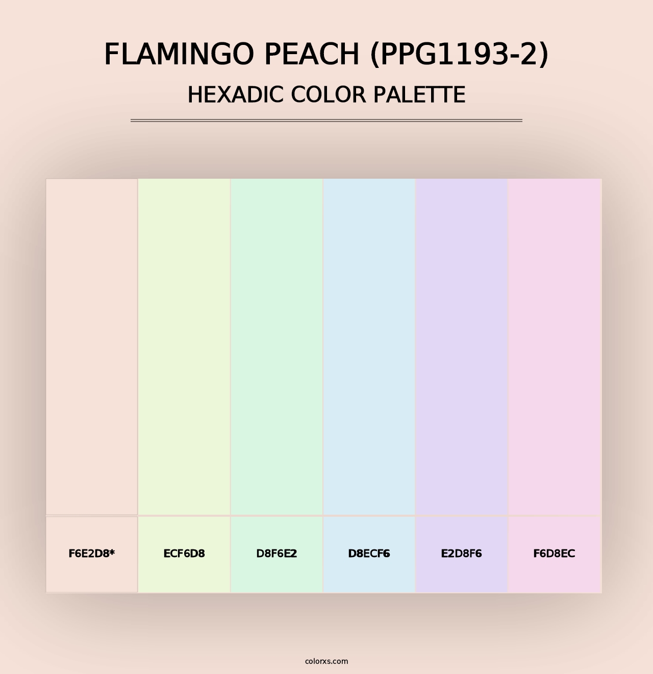 Flamingo Peach (PPG1193-2) - Hexadic Color Palette