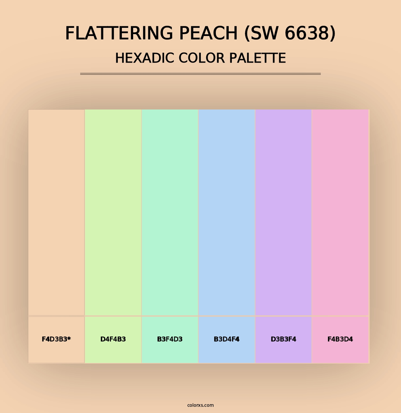 Flattering Peach (SW 6638) - Hexadic Color Palette