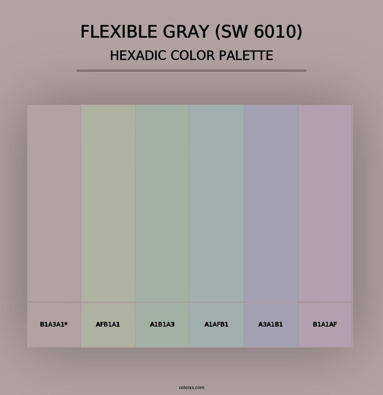 Flexible Gray (SW 6010) - Hexadic Color Palette